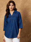 Denim Pocket Style Top