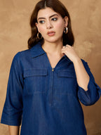 Denim Pocket Style Top