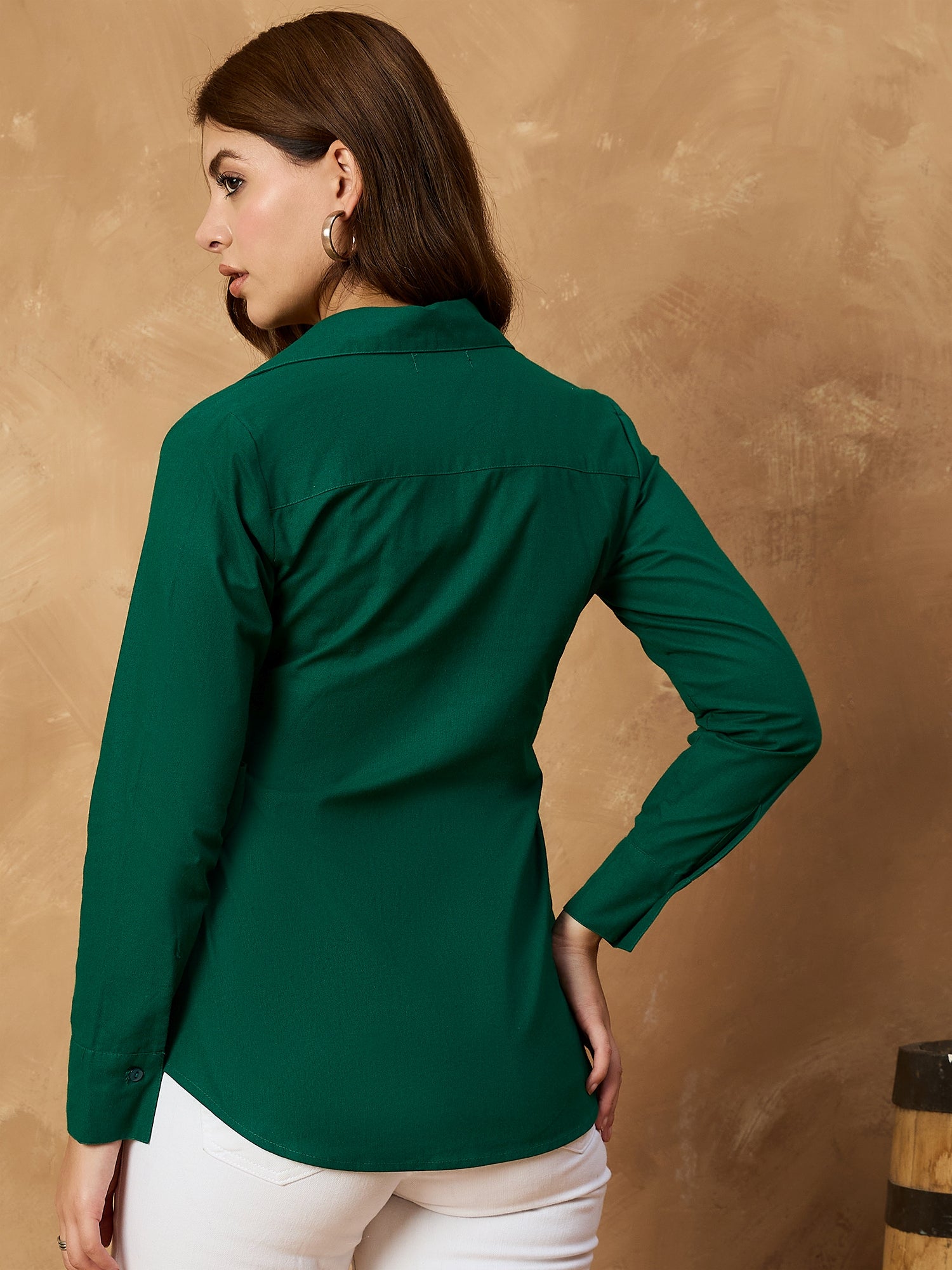 Green Pure Cotton Wrap Tops