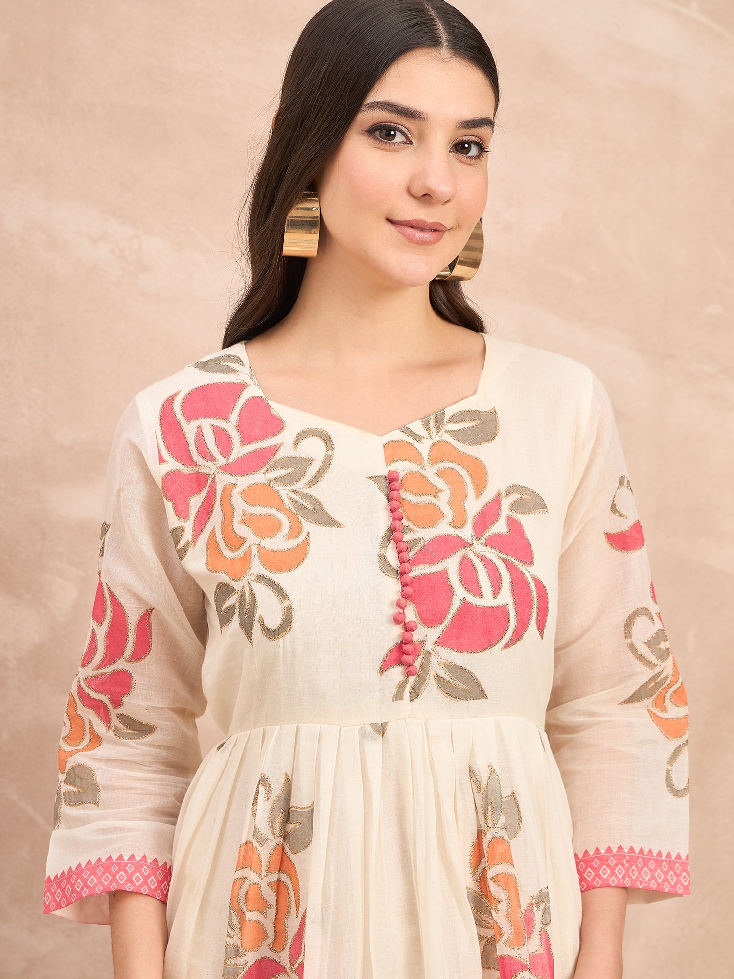 White Pure Cotton Emb Maxi Dress