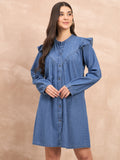 Denim light wash short dress