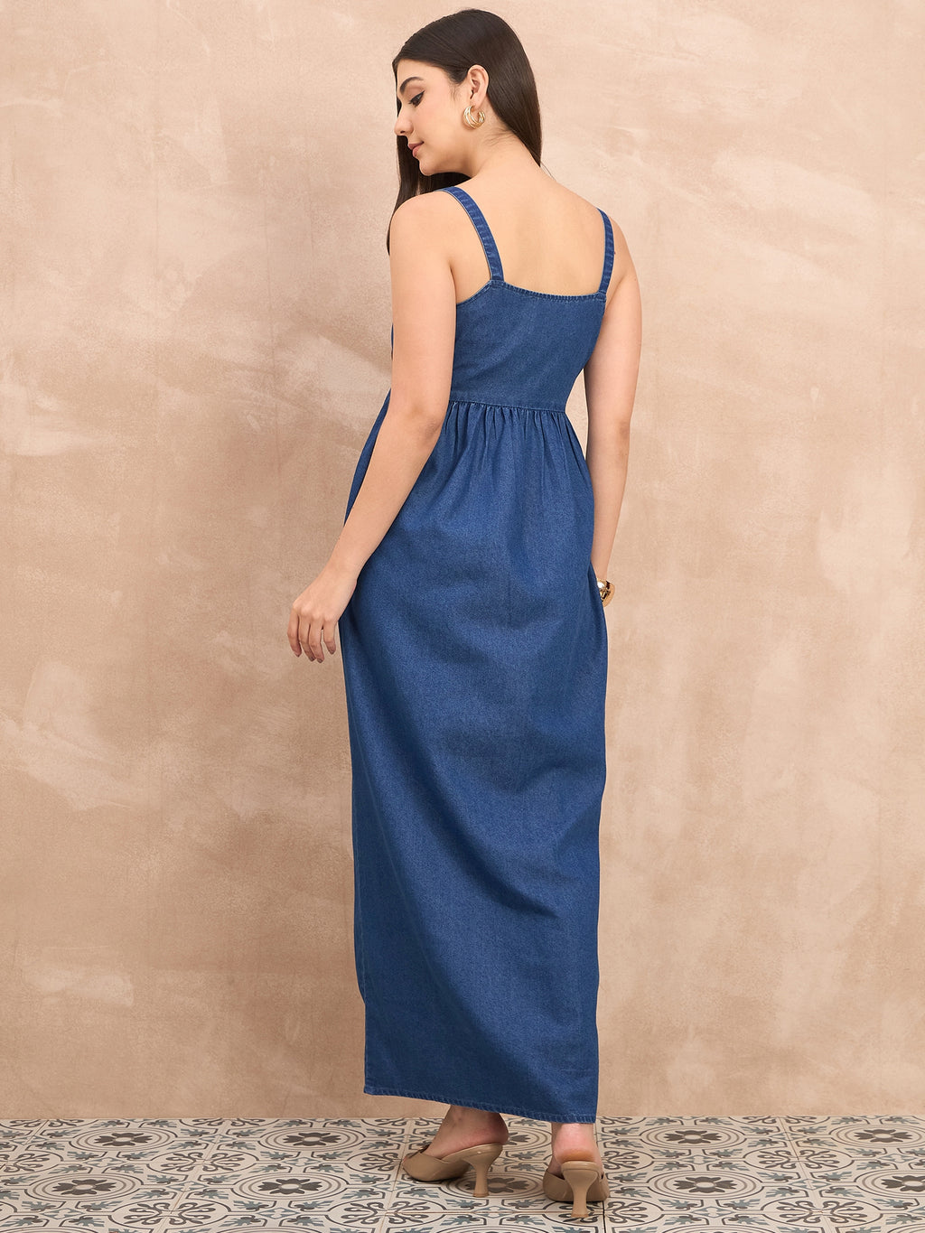 Denim Medium Wash Maxi Dress