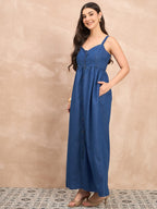 Denim Medium Wash Maxi Dress