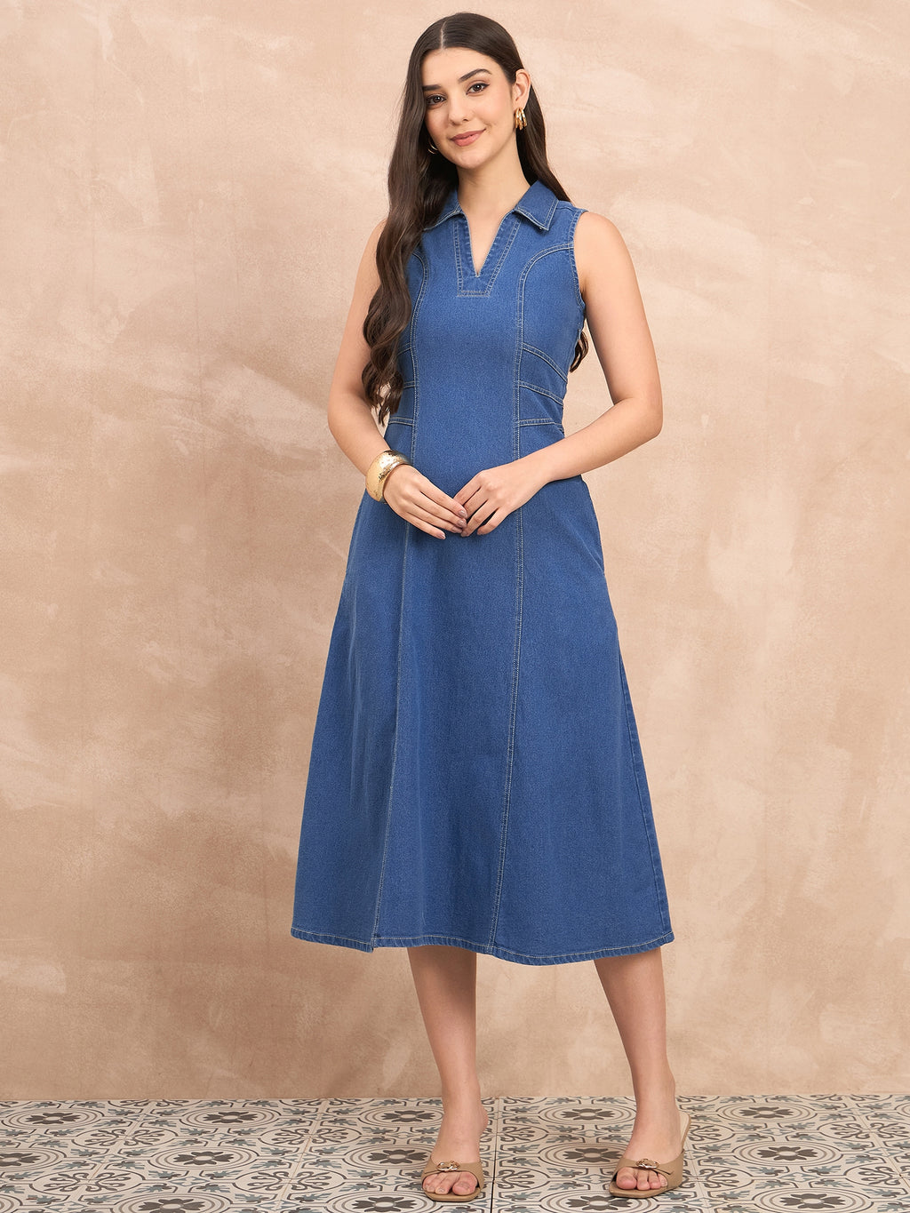 Denim Light Wash Maxi Dress