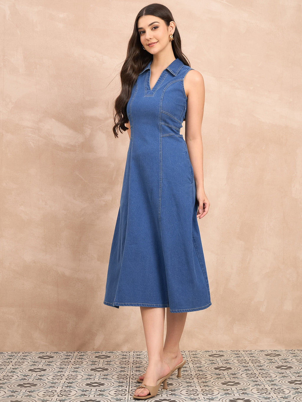 Denim Light Wash Maxi Dress