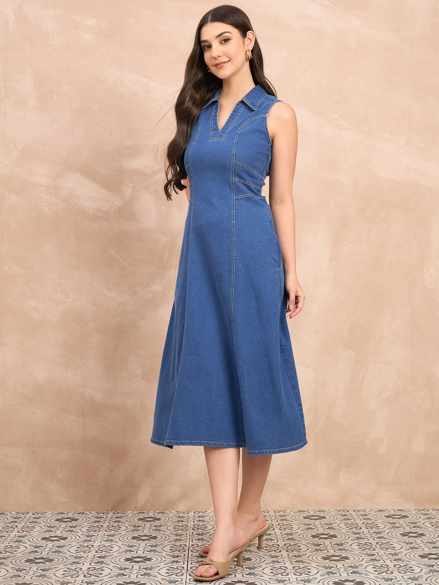 Denim Light Wash Maxi Dress