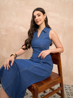 Denim Light Wash Maxi Dress