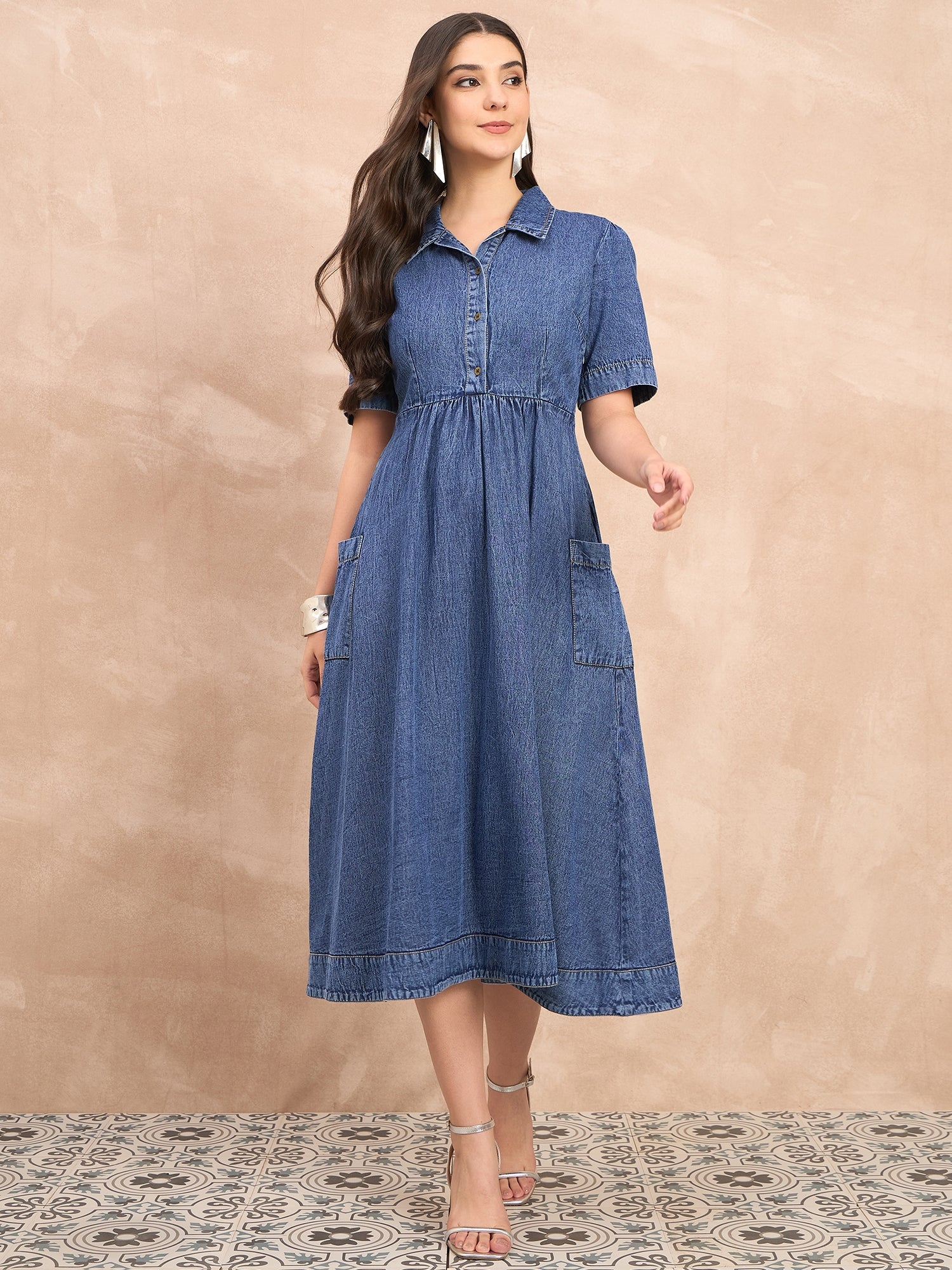 Denim skater dress