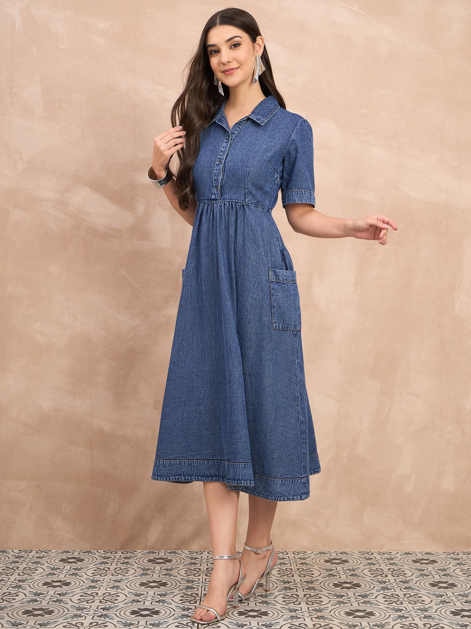 Denim skater dress