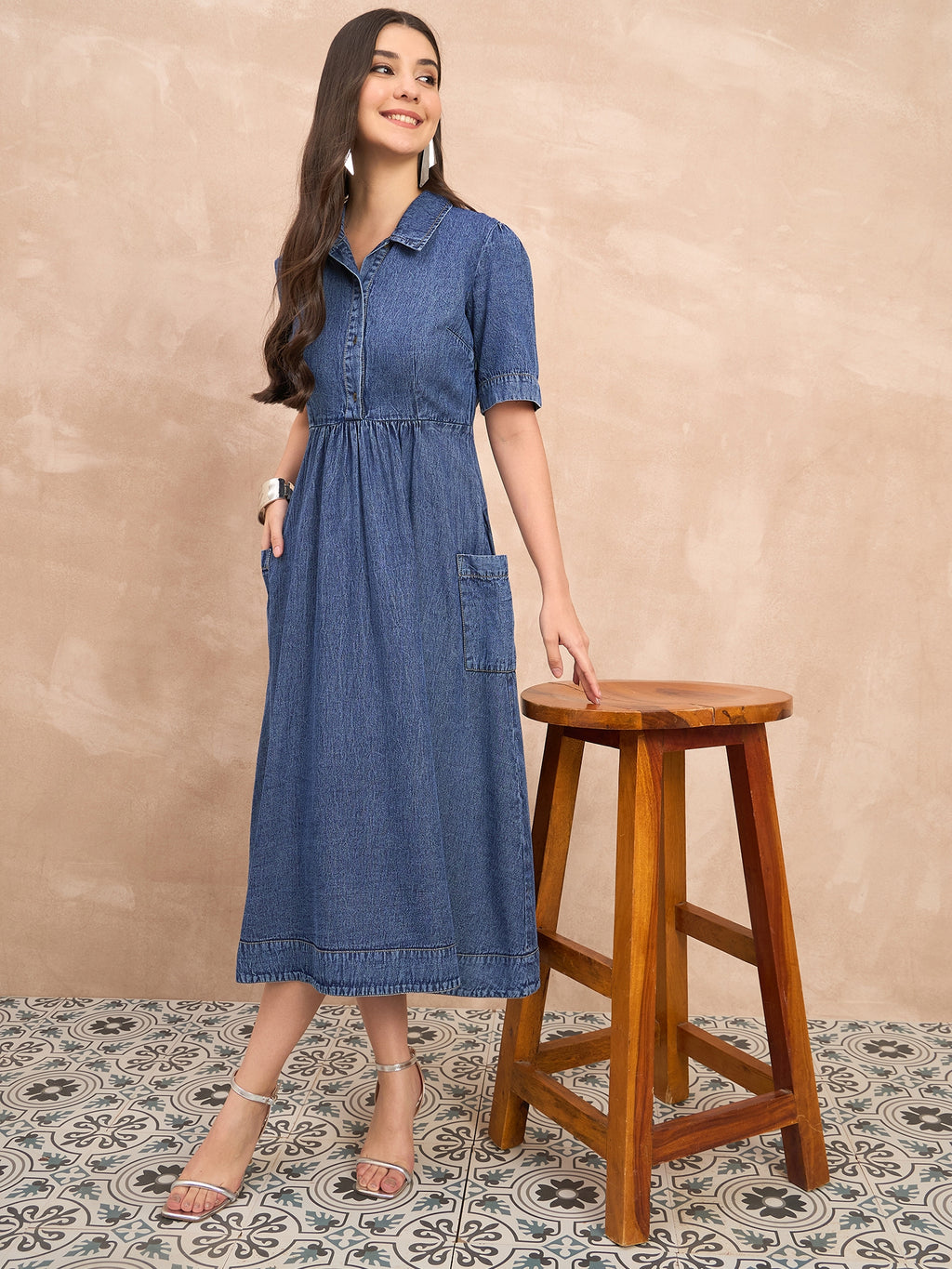 Denim skater dress