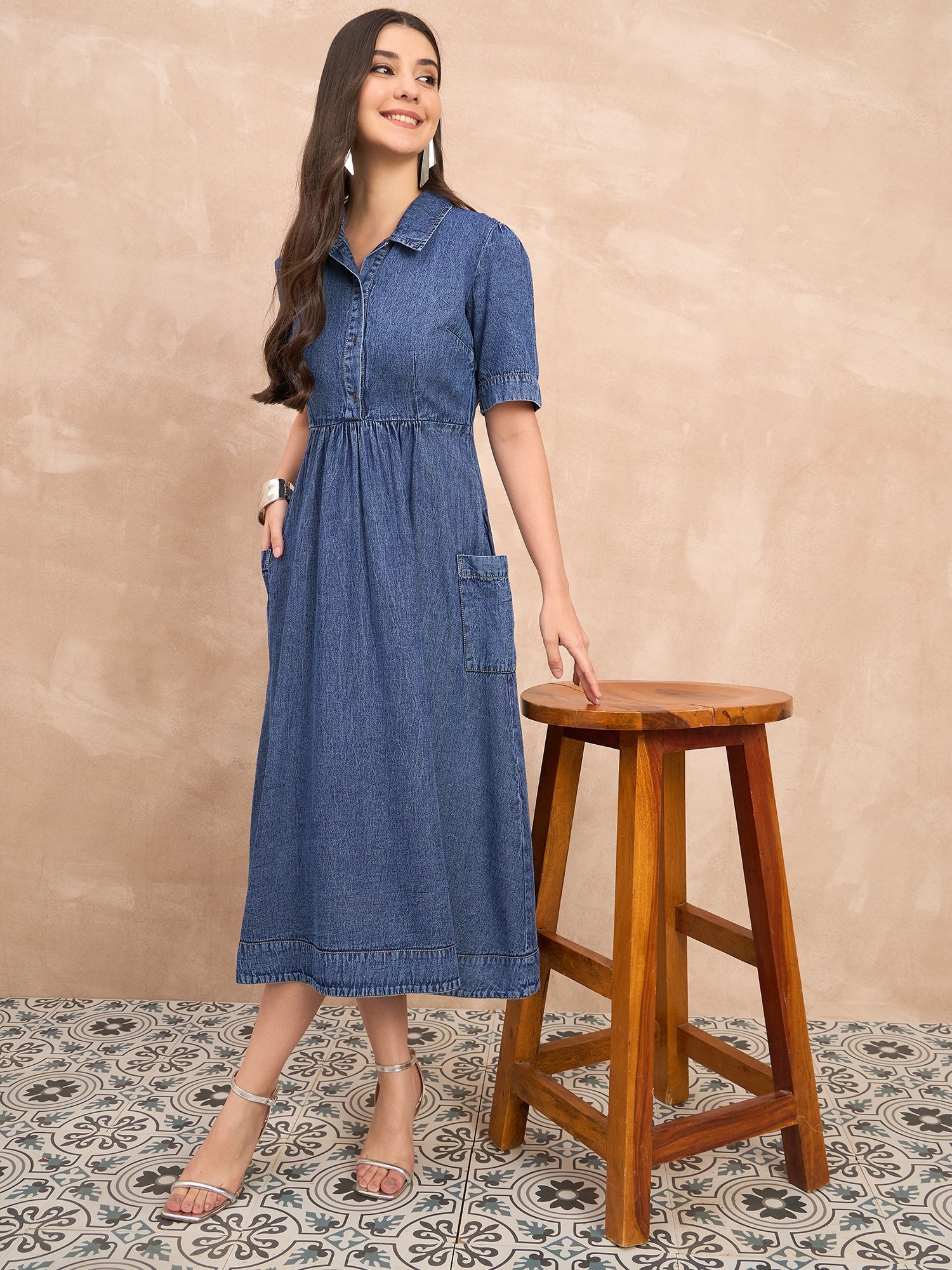 Denim skater dress