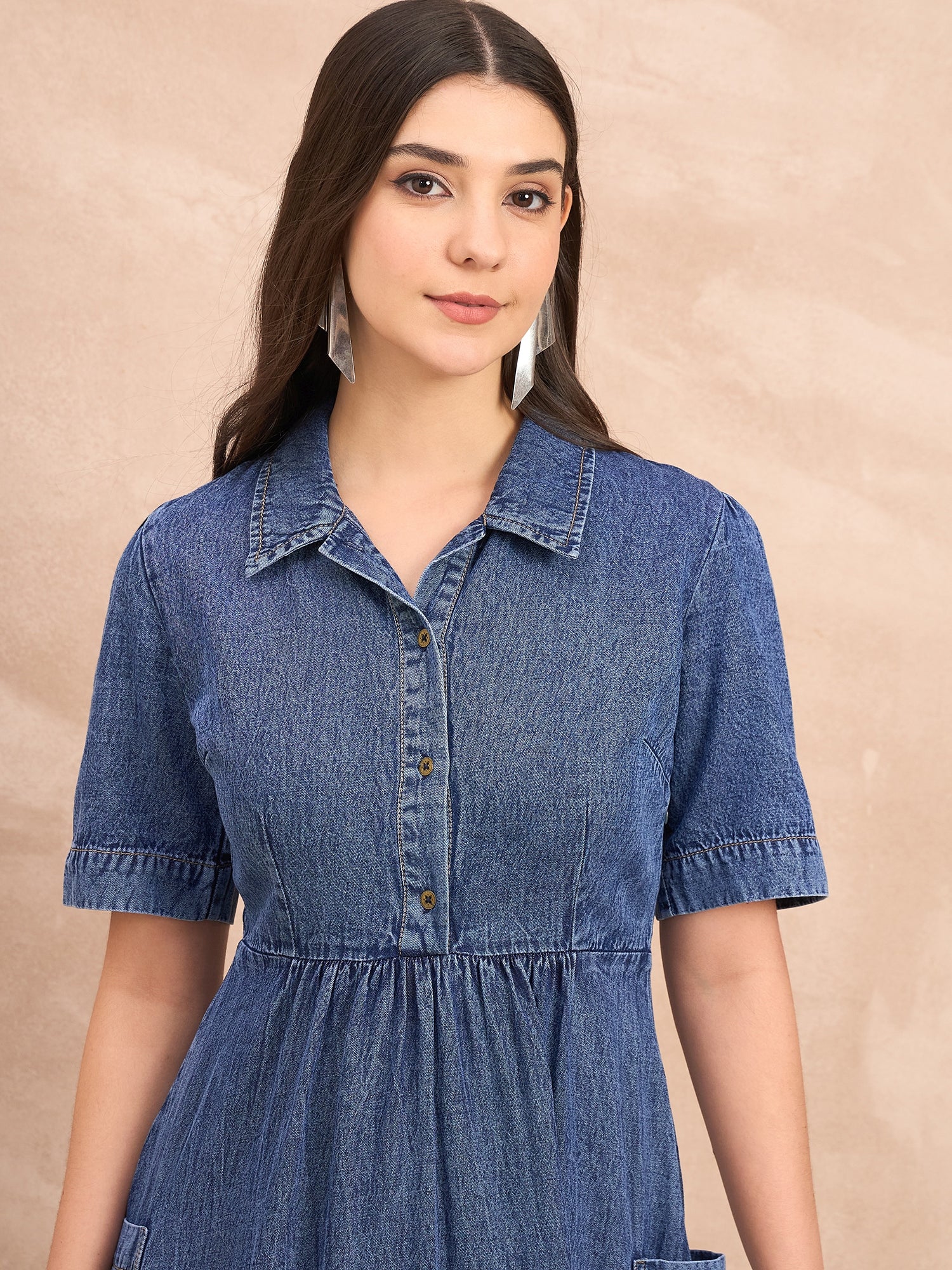 Denim skater dress