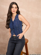 Denim Vest Top