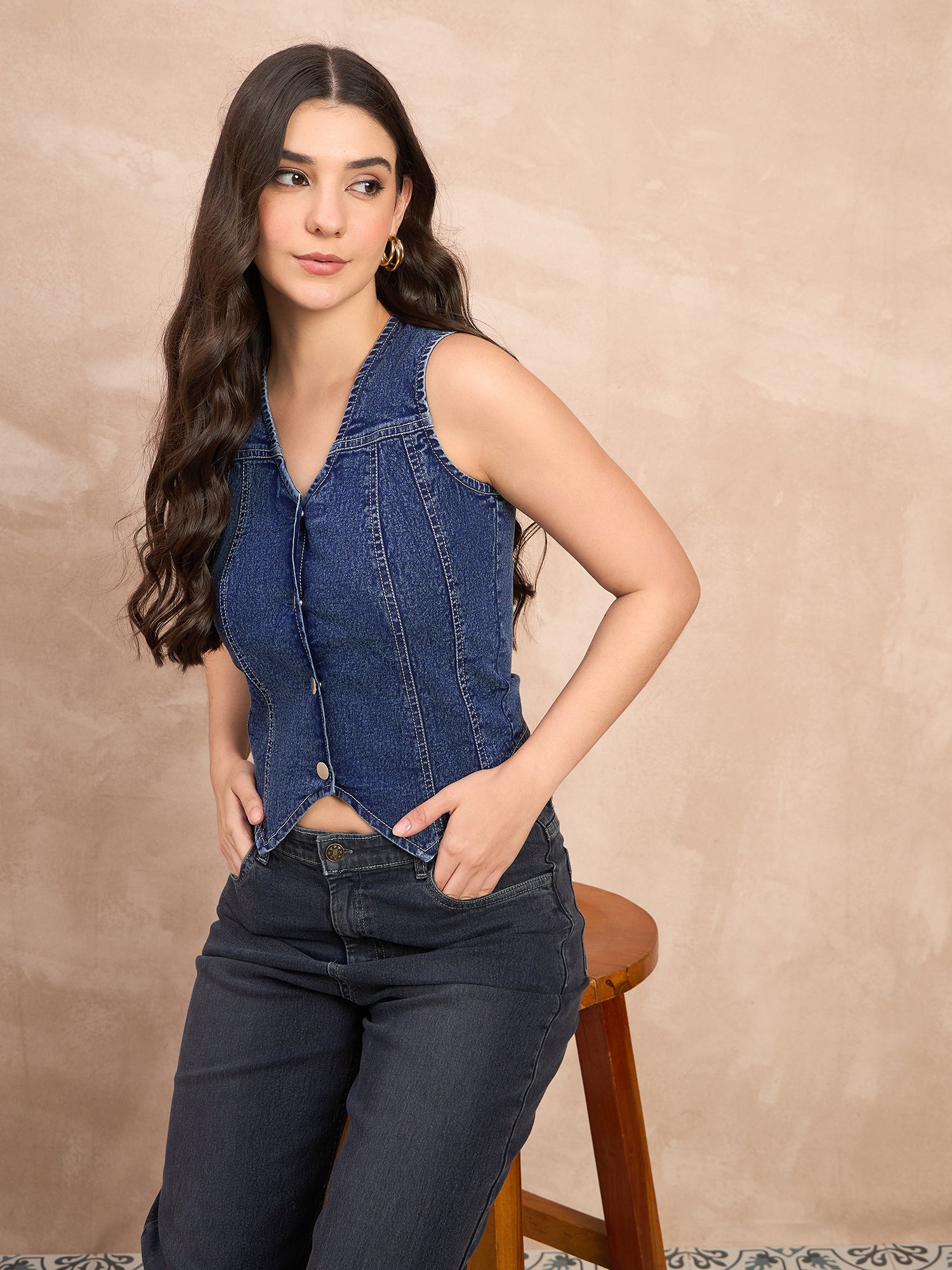 Denim Vest Top