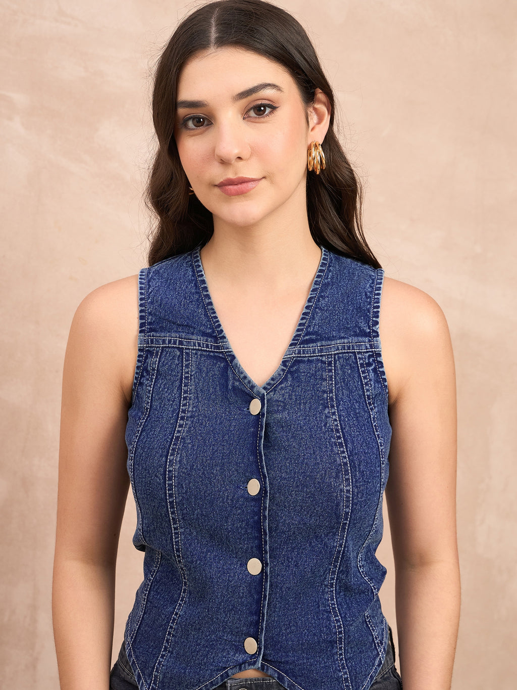 Denim Vest Top