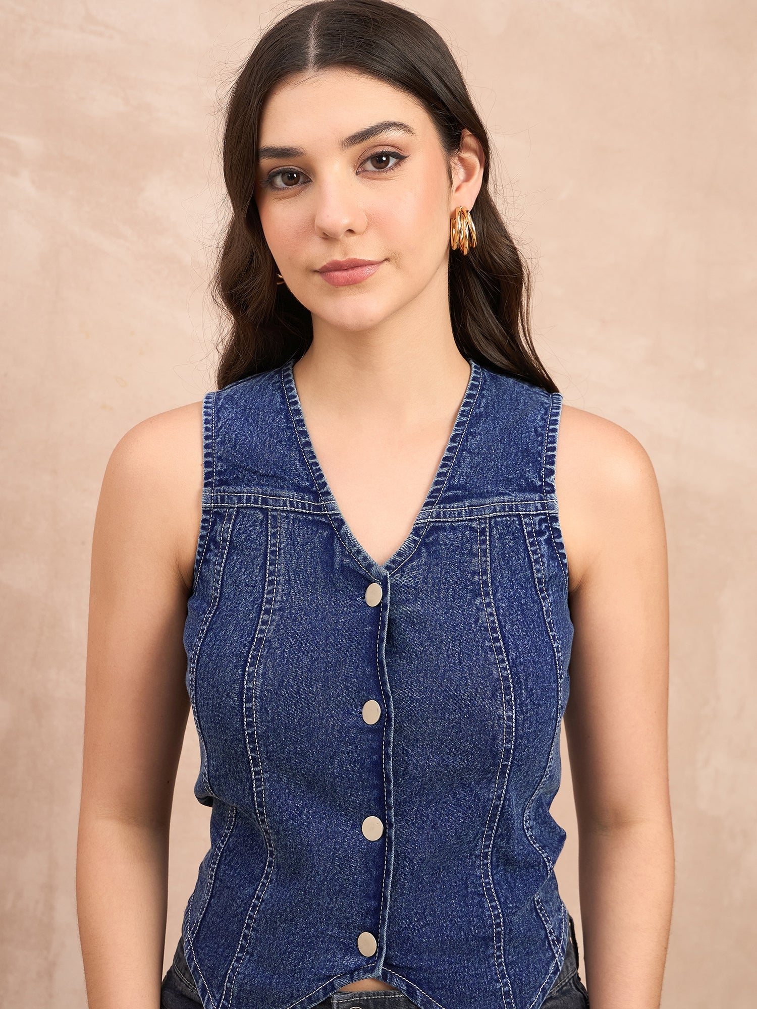 Denim Vest Top