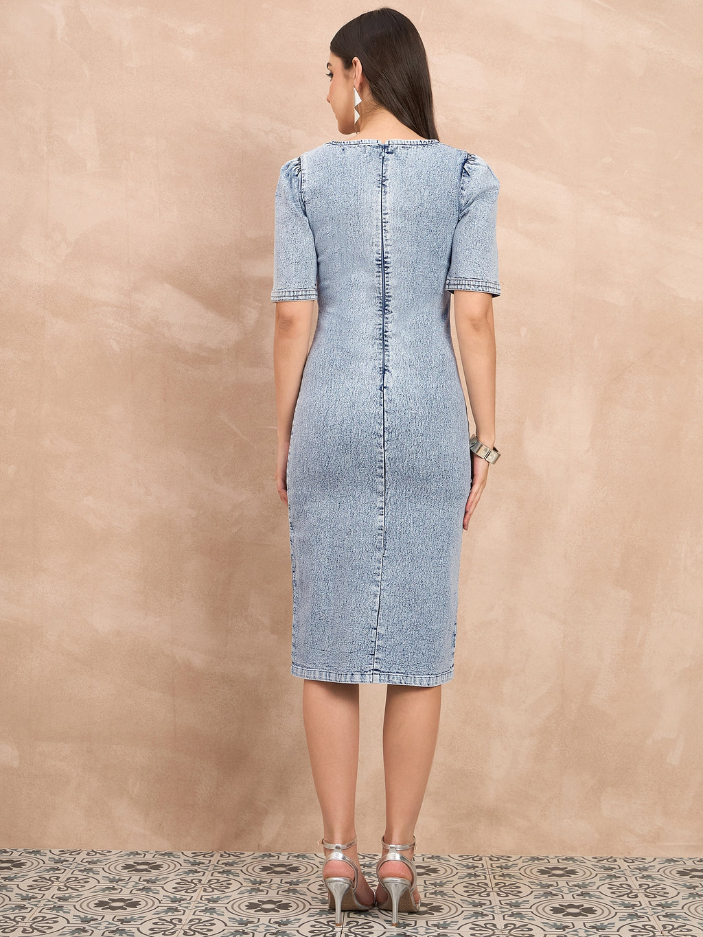 Denim Washed Bodycon Dress