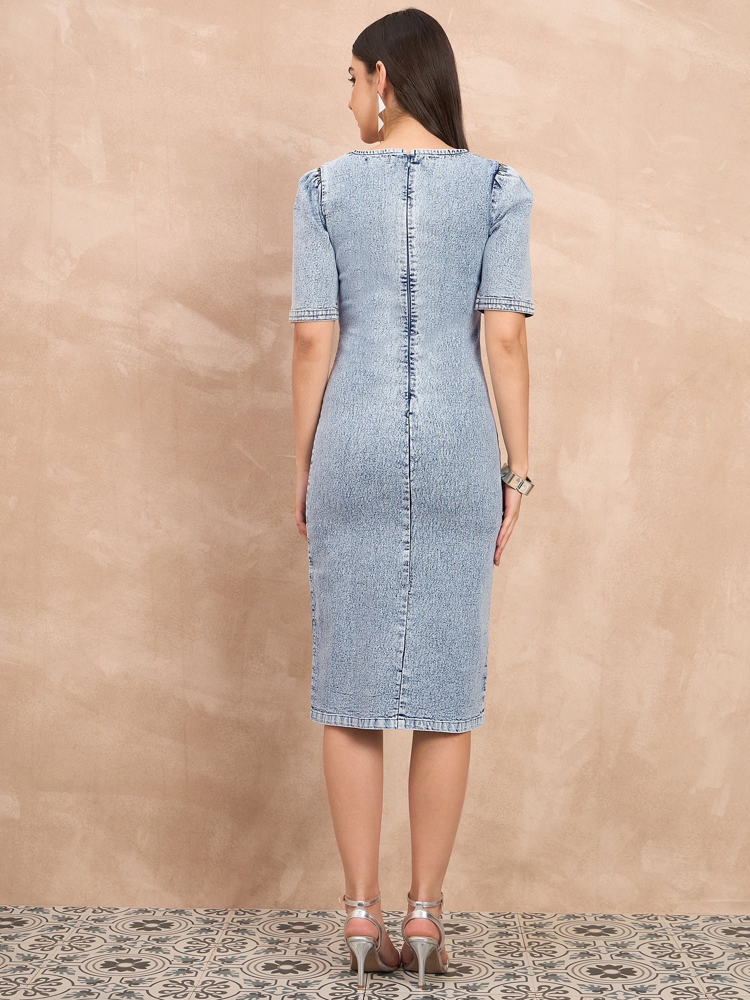Denim Washed Bodycon Dress