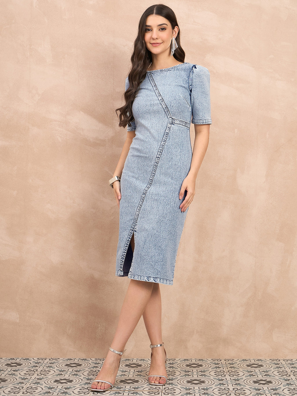 Denim Washed Bodycon Dress