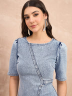 Denim Washed Bodycon Dress