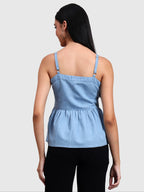 Denim Light Washed Spaghetti Top