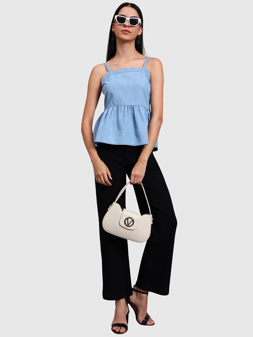 Denim Light Washed Spaghetti Top