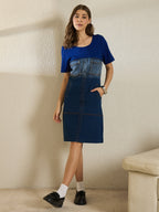 Colourblock Denim Dress
