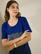 Colourblock Denim Dress