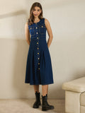 Denim Button Down Midi Dress