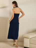 Denim Halter Neck Dress