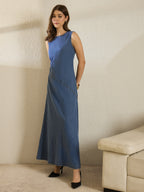 Denim Laep Washed Maxi Dress