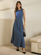 Denim Laep Washed Maxi Dress