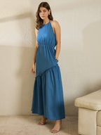 Denim Sleeve Haller Neck