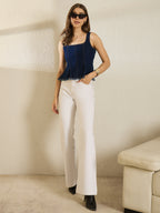 Denim Square Neck Top