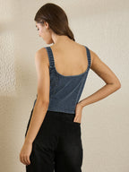 Blue Denim Strip Top