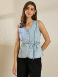 Denim Tie Up Vest