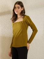 Yellow  Peplum Top