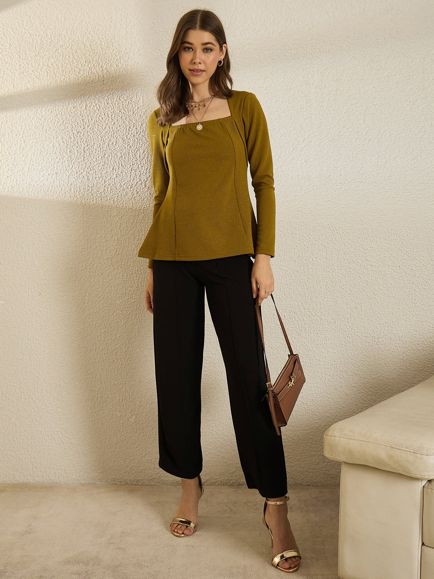 Yellow  Peplum Top