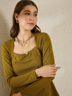 Yellow  Peplum Top