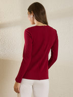 Maroon Peplum Top