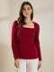 Maroon Peplum Top