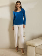 Ink  Blau Peplum Top