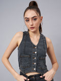 Black Vest Style Top