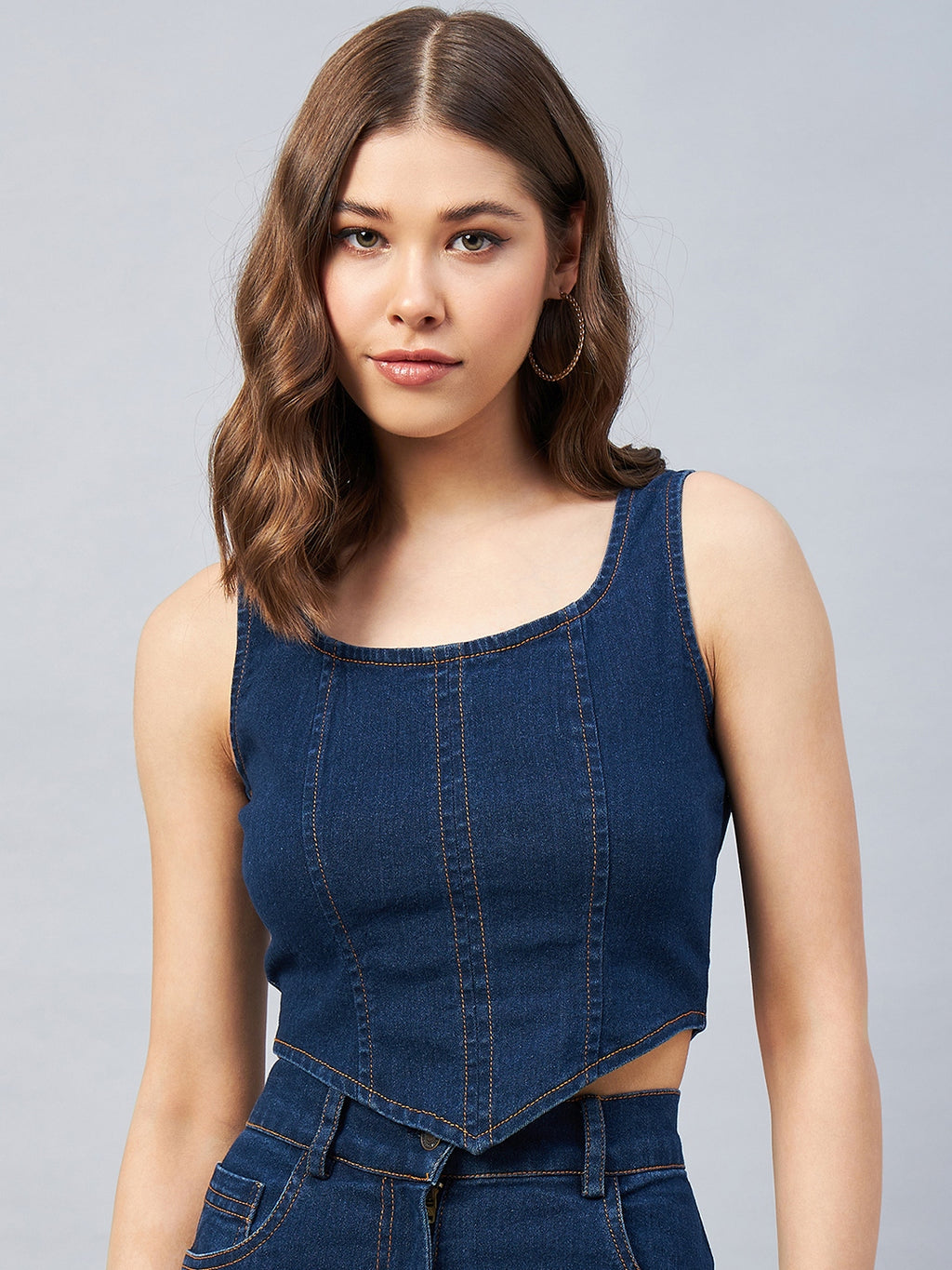 Dark Blue Denim Top