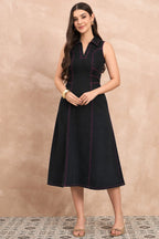 Black Denim Light Wash Maxi Dress