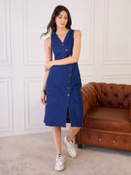 Denim Sleevless Wrap Dress