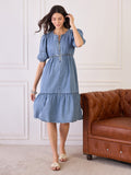 Denim Tiered Dress