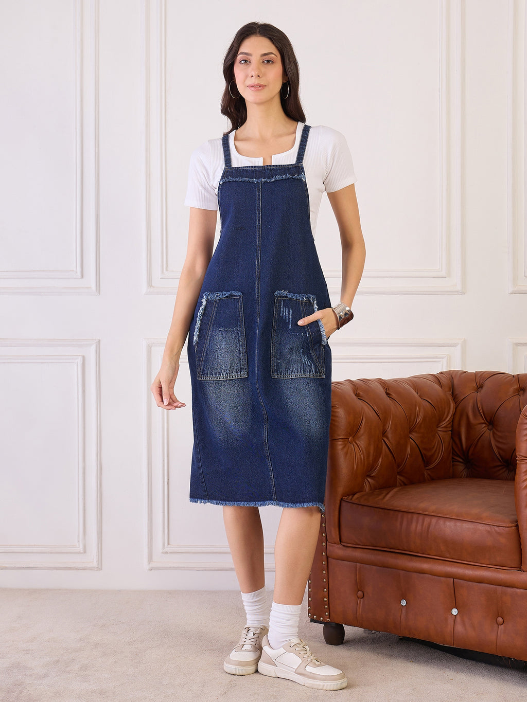 Denim Long Dungree Dress