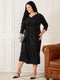 Black Plus Size Side Knot Shimmer Dress