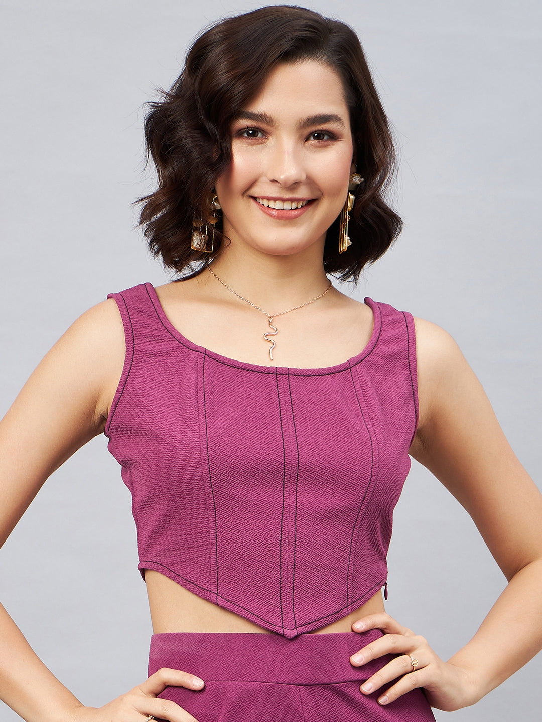 Rose Pink Corset Style Top